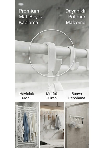 Havlupan Askılık 2 Adet Beyaz