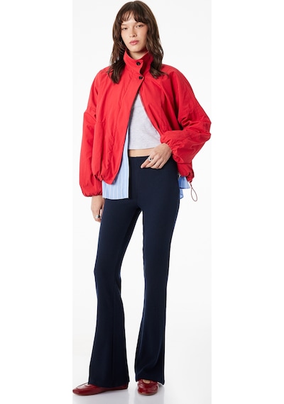 Koton Beli Lastikli Kaşkorse İspanyol Paça Tayt Pantolon Lacivert 6sal40116ık