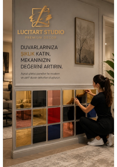 10 Adet 1mm Dekoratif Mavi Gümüş Pleksi - 10x10, 15x15, 20x20, 25x25, 30x30, 35x35, 40x40 Cm Kendinden Yapışkanlı Duvar Dekorasyonu Ürünü Pleksi Ayna Beklentisiyle Almayınız