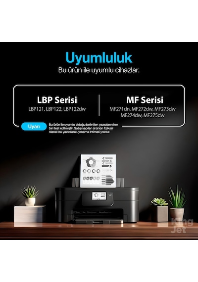 Kingjet Canon Uyumlu Crg-071 Standart Kapasiteli 2'li Paket Toner Çipli Mf274dw, Mf275dw