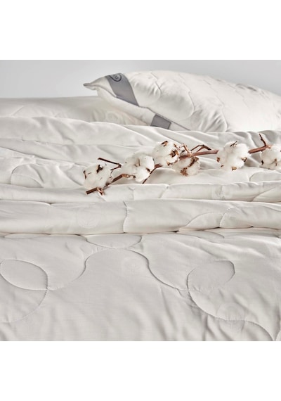 Linens Fluffy Pamuk Çift Kişilik Yorgan Beyaz
