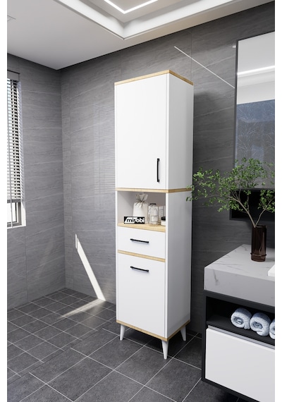 Lula Çok Amaçlı Dolap Banyo Dolabı Kirli Çamaşır Sepeti Dolabı Beyaz Beyaz Lula Çok Amaçlı Dolap Banyo Dolabı Kirli Çamaşır Sepeti Dolabı Beyaz Beyaz