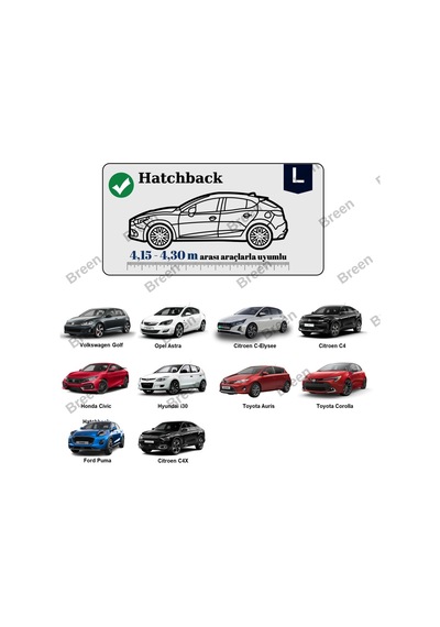 Breen Hatchbacklerle Uyumlu Siyah - L Araba Branda, Oto Örtüsü Araç Uzunluğu 4.15m-4.30m Arası Siyah - L Beden