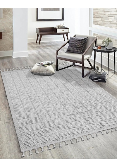 Saraz Halı Bukle11880 Beyaz Yumuşak Dokulu Halı Kilim Salon Mutfak Koridor Kesme Yolluk Dokuma Makine Halısı Beyaz