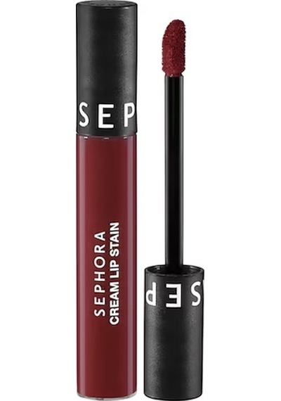 Sephora Cream Lip Stain Bulaşmayan Kadife Bitişli Ruj - Mat Likit Ruj - 130 Naughty Burgundy 5 Ml 0