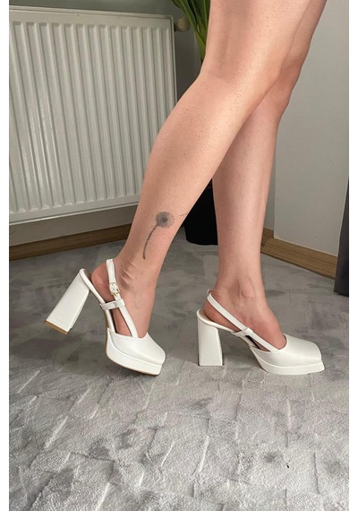 Preshley Kadın Asena Beyaz 10 Cm Platfom Topuklu Aykkabı