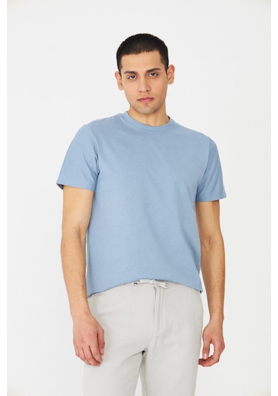 Mavi Basic Bisiklet Yaka Erkek T-shirt Mavi