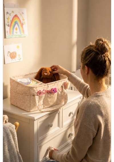Babyjem Katlamalı Anne&Bebek Organizer Somon Çiçek