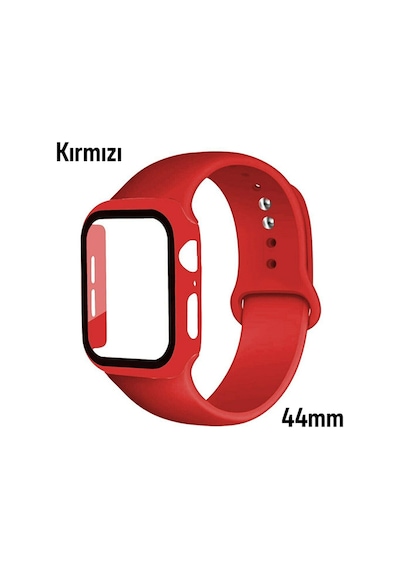 Ally Apple Uyumlu  Watch 4-5-6 44 MM Silikon Kordon Kayış Ve Ekran Koruyu