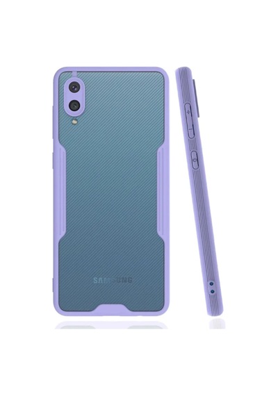 Jenerik Samsung Galaxy Uyumlu A02 Kılıf Platin Silikon - Lila