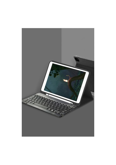 İpad Uyumlu - Pro 12.9 2024 Kılıf Kc01 Smart Klavyeli Tablet Kılıfı - Siyah - 100 Diğer