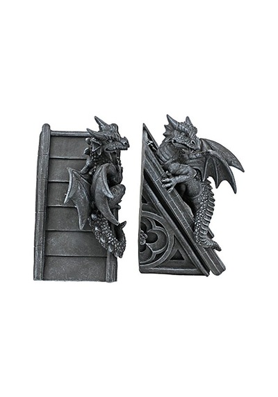 Gotik Kale Ejderhası Şeklinde Kitap Desteği, Ölçüler: 12,5 X 4 X 20,5 Cm