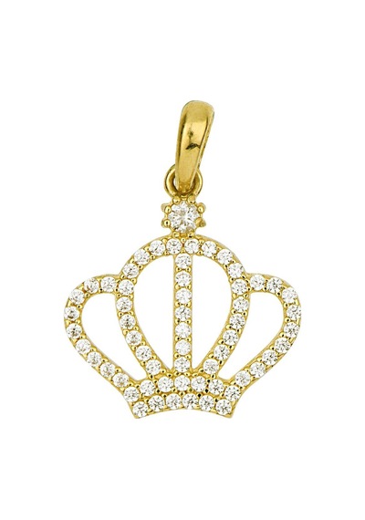 Goldkupe 14 Ayar Altın Taşlı Taç Kolye Ucu 1,07 Gr-3401