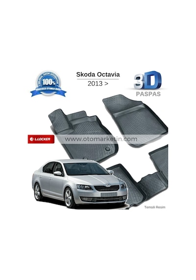 Skoda Octavia 3D Havuzlu Paspas 2013 Sonrası