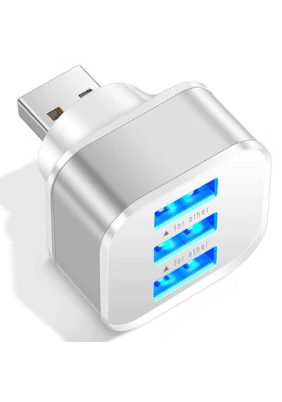Alfais 6075 Usb Hub 3 Port Çoklayıcı Adaptör Bilgisayar Laptop Araç Şarj Çoklu Çoğaltıcı