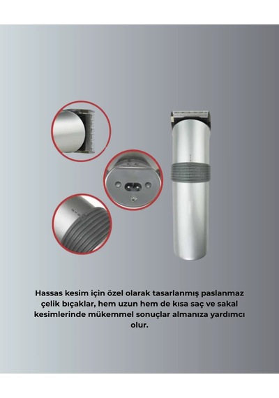 Profesyonel Saç Ve Sakal Tıraş Makinesi Tam Aksesuar Setli 4 - 5 Saat