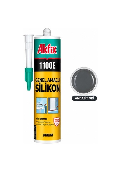 Akfix Genel Amaçlı Silikon 280g, Andazit Gri