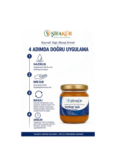 Kuyruk Yağı Kremi 240 ml Kuyruk Yağlı Masaj Kremi Kaz Yağı Alabalık Yağı Kolajenli