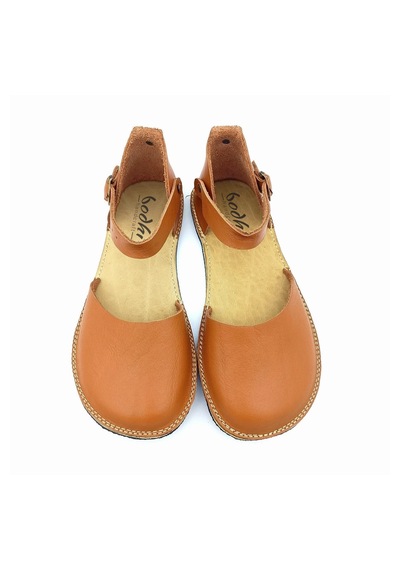 Bodhi Handcraft Kadın Barefoot Hakiki Deri Minimalist Günlük Sandalet El İmalatı Taba