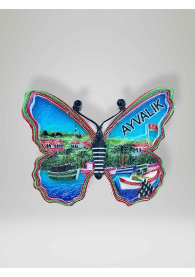 Ayvalık Temalı Kelebek Şeklinde Polyester Magnet Buzdolabı Süsü 52540099