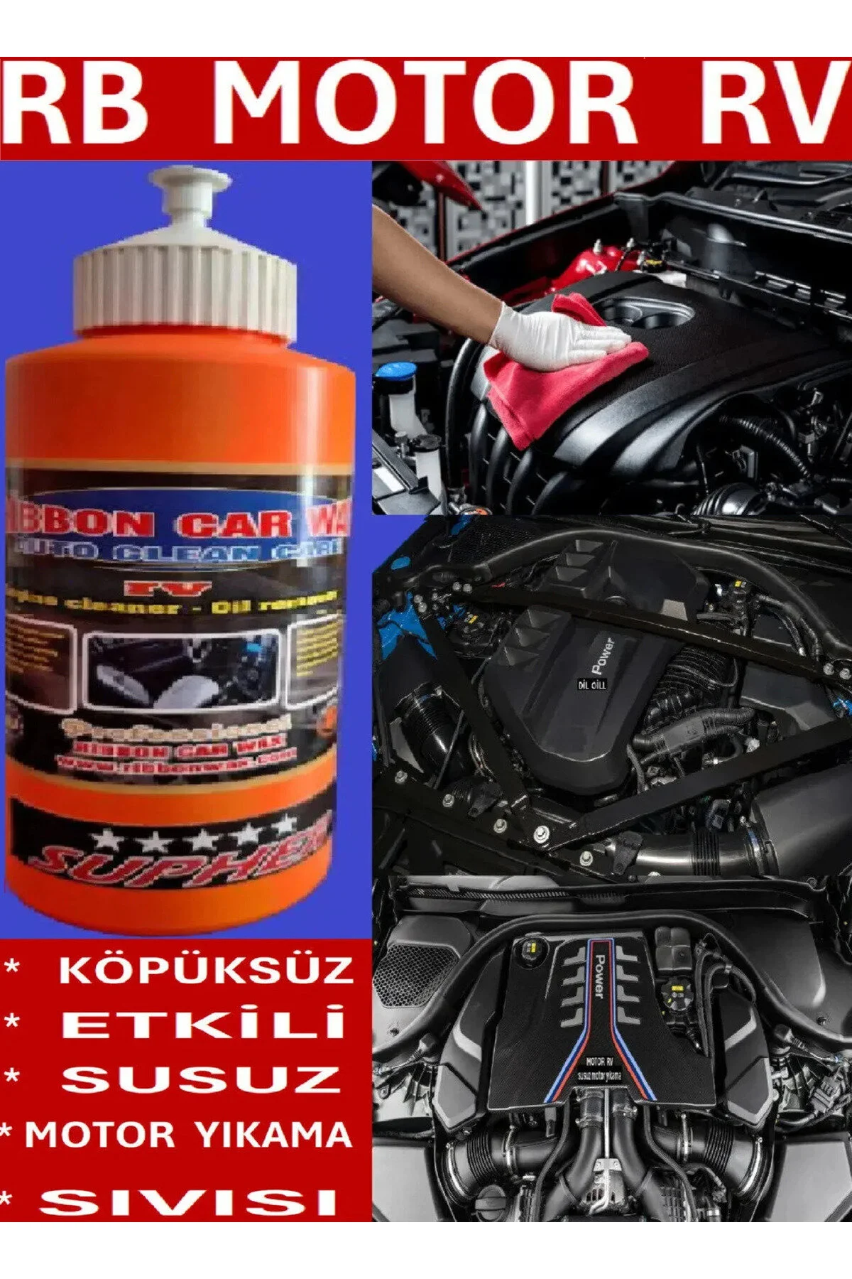 Motor Rv Susuz Motor Yıkama Temizleme Temizleyici Sıvısı 1 Kg