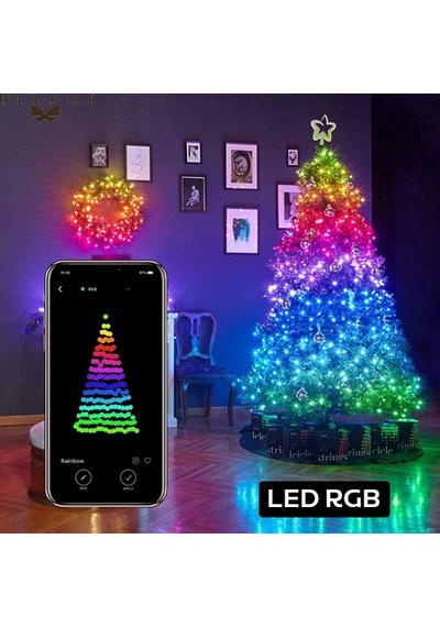 Ally 10mt 100 Led Rgb Bluetooth Telefonla Kontrol Edilen Usb Led Lamba İos-android- 5775 Çok Renkli