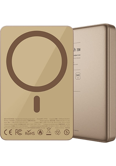 Recci RP35 PD 20W Led Göstergeli Hızlı Şarj Özellikli Wireless 15W 10000 mAh Powerbank