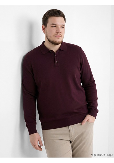 Lcwaıkıkı Classic Bordo Polo Yaka Erkek Triko Kazak