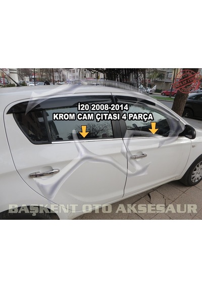Hyundai İ20 Krom Cam Çıtası 4 Parça 2008-2014 Paslanmaz Çelik