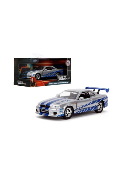Jada Fast And Furious Diecast Model 12cm 2002 Nissan Skyline Gtr R34silver/blue
