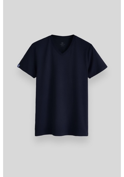 Tommy Life Lacivert Basic Kısa Kol Standart Kalıp V Yaka Erkek T-shirt - 87912 001