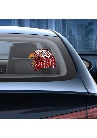 Kartal Sticker - Vahşi Kartal Sticker - Araba Oto Motosiklet Karavan Cam Sticker - 00945 10X8 Cm