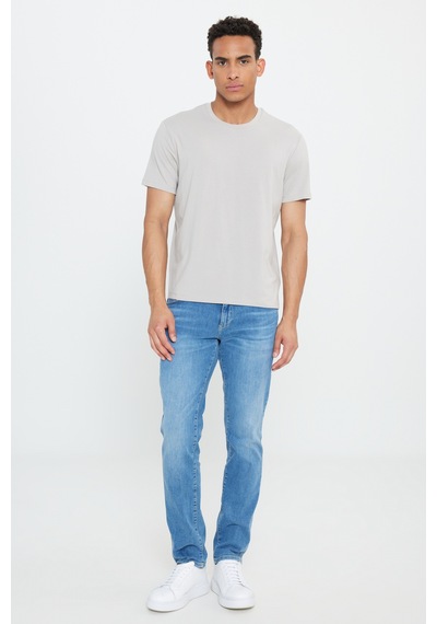 Ac&Co / Altınyıldız Classics Erkek Bej Standart Fit Normal Kesim Bisiklet Yaka Pamuklu Tişört Bej