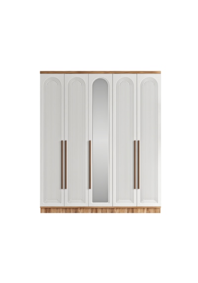 Rosa 5 Kapaklı Komple Mdf Aynalı Gardırop - Elbise Dolabı