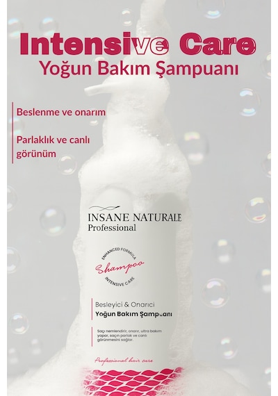 Insane Naturale Yıpranmış Saçlar İçin Onarıcı Yoğun Bakım Şampuanı 500 ML