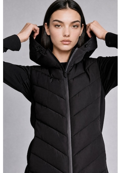 Defacto Su İtici Regular Fit Kapüşonlu Kapitone Hibrit Mont H2186ax26aubk81 Siyah-bk81