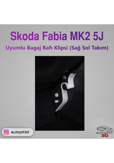 Skoda Fabia Mk2 5j Bagaj Rafı Klipsi Sağ Sol Takım Bagaj Rafı Klipsi