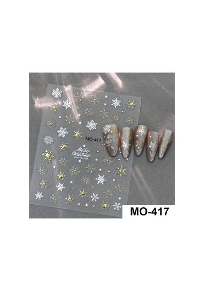 Çam Ağacı Kar Tanesi Yılbaaşı Yeni Yıl Noel 3d Tasarım Yapışkan Sticker Tırnak Dövmesi Nail Art-417