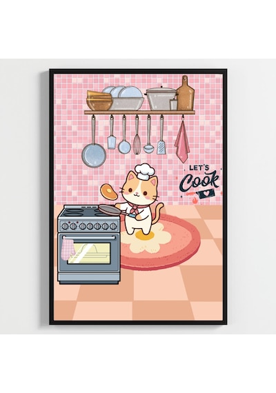 Besay Yes Chef Sevimli Aşçılar Modern Mutfak Posteri Dekoratif 3lü Set A2 Çerçevesiz