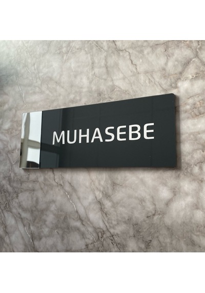 Aynalı Klasik Seri Muhasebe Kapı Isimliği
