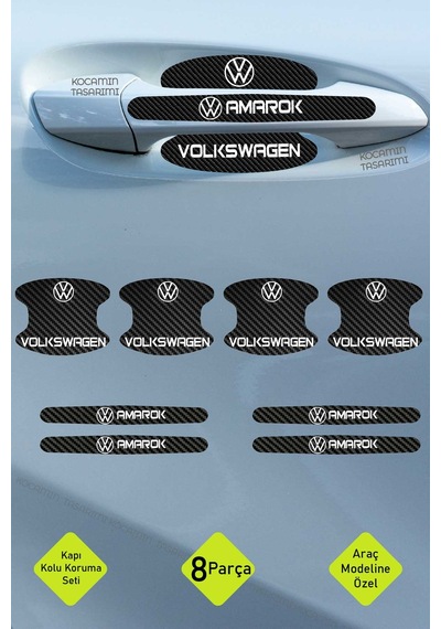 Volkswagen Amarok Karbon Desenli Kapı Kolu Koruyucu Set Çizilmelere Karşı Dayanıklı Ve Dekoratif Tasarım