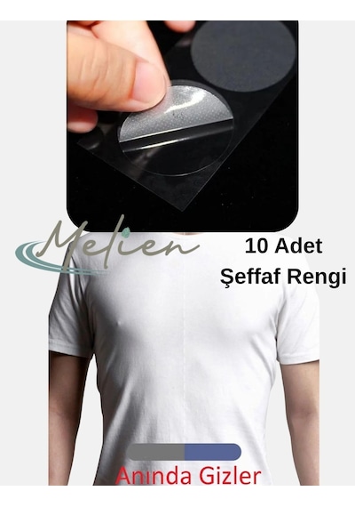 10 Adet Erkek Suya Dayanıklı Göğüs Meme Ucu Kapatıcı Koruyucu Gizleyici Pedi Ten Bandı
