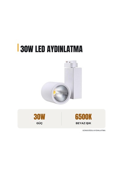 Jupıter 6500k Beyaz Işık 30w Monofoze Soketli Led Ray Spot - Lr467-b