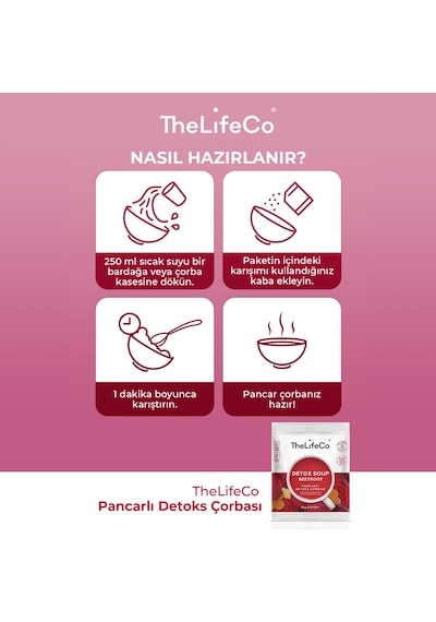 TheLifeCo Beetroot - Kırmızı Pancar Çorbası 4 x 23 G