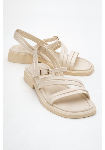 Luvishoes Luvi Shoes Cesar Bej Hakiki Deri Kadın Sandalet Bej