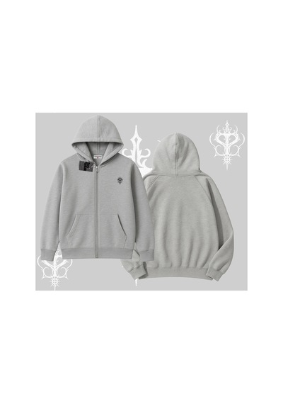 Tarzsokak Beyaz Hırka Sweatshirt Özel Logolu Gri
