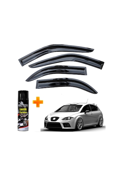 Seat Leon Mügen Cam Rüzgarlığı Hb 2005-2012 Arası 4 Lü Takım +500ml Lastik Parlatıcı