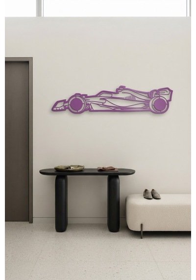 Formula Aracı Metal Duvar Tablosu - Duvar Sanatı - Duvar Dekoru - Mor