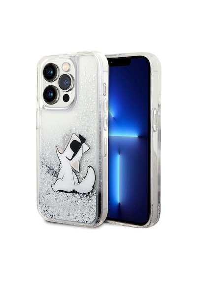 Apple Uyumlu iPhone 14 Pro  Kılıf Sıvılı Simli Choupette Dizayn Kapak