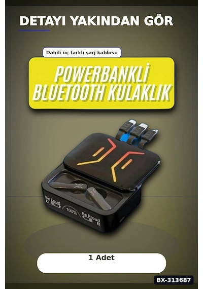 Bay Bluetooth 5.2 Oyun Kulaklığı Dahili Powerbank Kablolu Ve Kablosuz Düşük Gecikme 1 Adet Bx-313687 Najmaddin